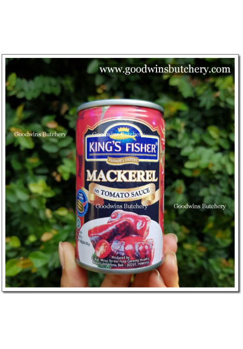 Mackerel in tomato sauce MAKAREL SAOS TOMAT Halal MUI 155g KING'S FISHER BALI